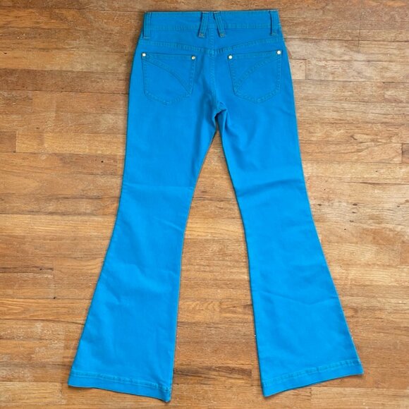 Vintage Bell Bottom Low Rise Jeans Size Small (6) 29" Waist 1990s Cache Blue - Picture 3 of 5